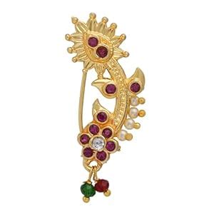 Buy PARNA Maharashtrian Jewellery Traditional Nath Nose Ring Without ...