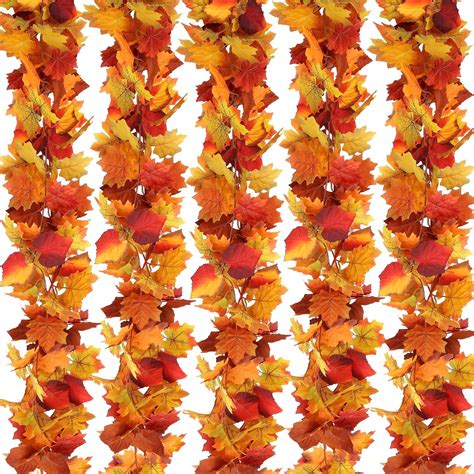 Amazon.com: joyhalo 5 Pack Fall Leaves Garland Decorations for Home ...