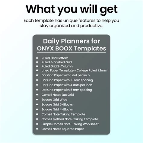 16 Onyx Boox BOOX Note Taking Templates Planners Template Bundle ...