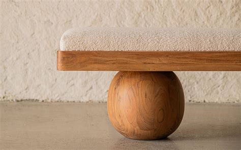 Andaman Bench | Acacia Wood, Rattan Weaving & Upholstery