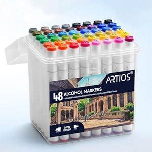 ARTIOS Alcohol-Based Markers Set of 48 | Dual-Tip Art Markers for ...