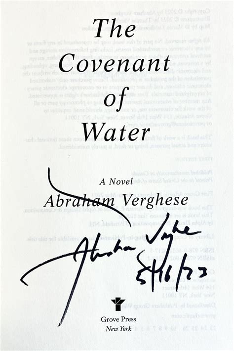 The Covenant of Water | Abraham Verghese, Signed | 1st Edition