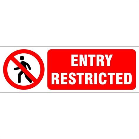 KaaHego Entry Restricted Sign Board Sticker (Pack of 2) : Amazon.in ...
