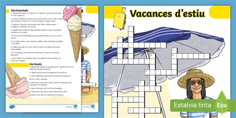 Mots encreuats: Vacances d'estiu - Català