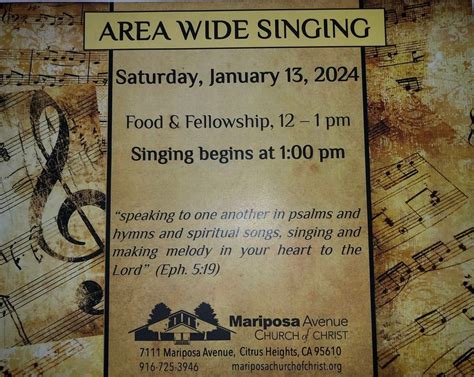 Area Wide Singing, Mariposa Avenue church of Christ, Citrus Heights ...