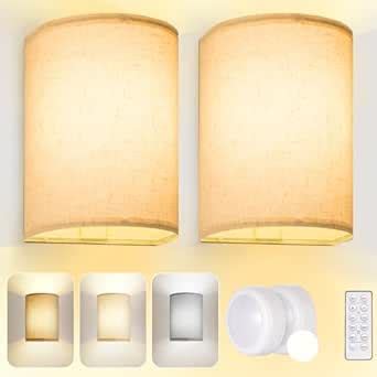 Battery Operated Wall Sconces Set of Two Wireless Sconces Set of 2,3 ...