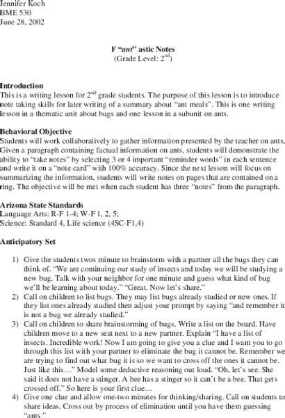 Image result for Note Taking Lesson Plan