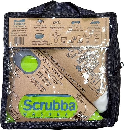 Scrubba Travel Wash & Dry Kit for Clean Clothes On-The-Go (5 Piece ...
