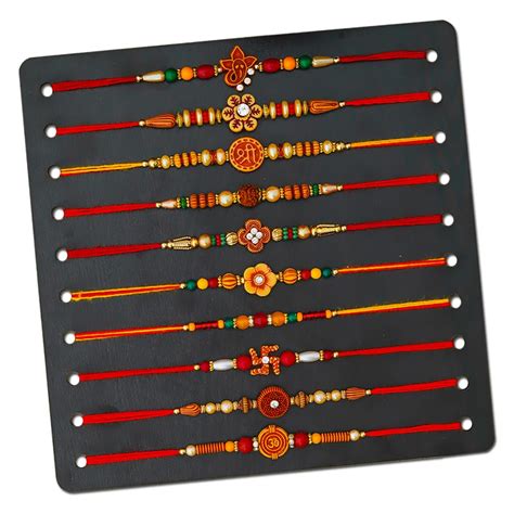 TONKWALAS Multicolor Combo of 10 Dora Rakhi Set for Men with Roli ...