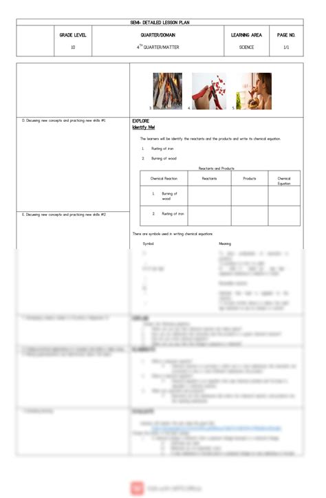 Image result for Chemical Reaction Lesson Plan