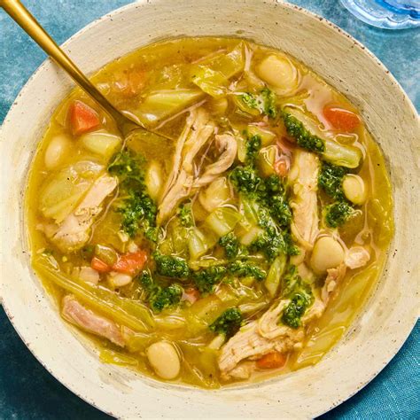 One-Pot High-Protein Chicken, Cabbage & White Bean Soup