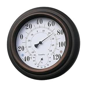 CALANDIS Indoor Analog Humidity Temperature Meter Gauge Thermometer ...