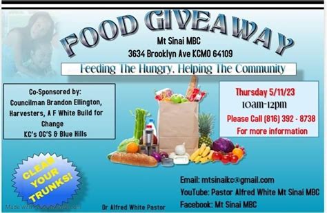 Free Food Distribution From Kcmo Councilman Brandon Ellington, Mt Sinai ...