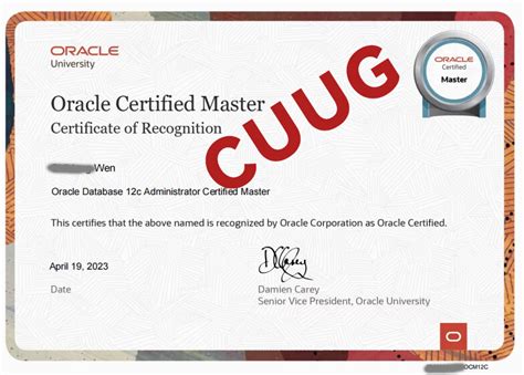 Oracle OCM 12c 绝版证书 - 哔哩哔哩