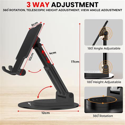 WeCool TB1 360° Rotational and Foldable Sturdy Tablet Stand with Dual