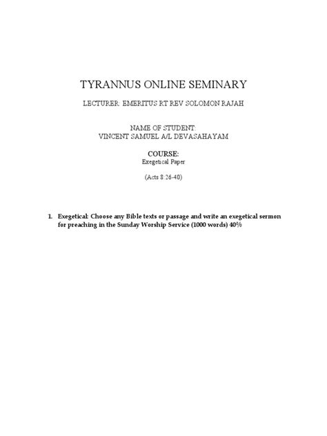 Image result for Exegesis Paper Example