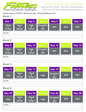 Jamie Eason Live Fit Phase 1 Pdf - Fill Online, Printable, Fillable ...