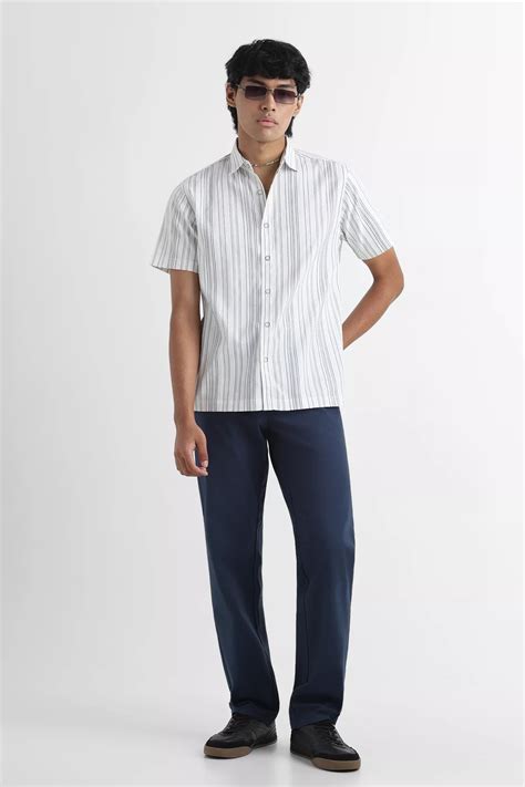 Short Sleeve Textured Stripe Shirt – Yuvakaa