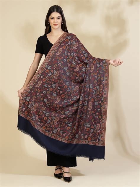 Woven Jamawar Kani Shawl with Paisleys in Floral Jaal Patterns | Blue ...