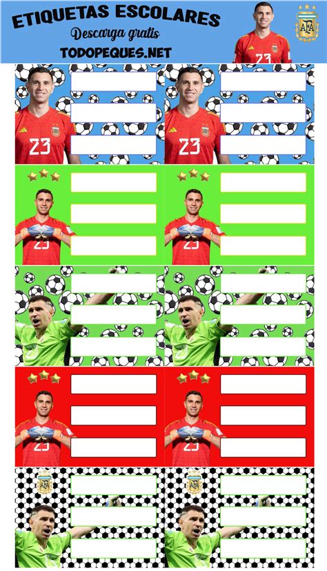 Etiquetas escolares Dibu Martinez archivos - Todo Peques