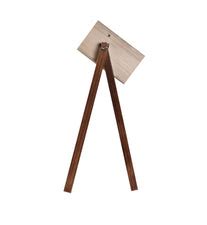 Focal Brown Wooden Table Lamp with Beige Wooden Lampshade — Symplify