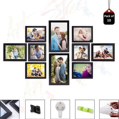 Art Street Set of 10 Individual Black Wall Photo Frames Wall Decor Free ...