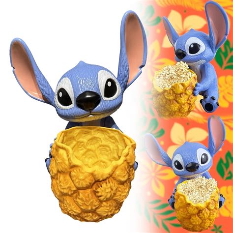 Stitch Popcorn Bucket for Stitch Movie 2025 Stitch Pineapple 3D Popcorn ...