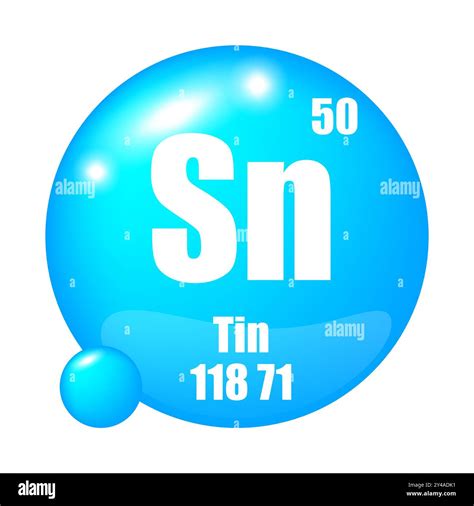 Tin icon. Sn chemical element. Atomic number 50. Mass 118.71. Blue sphere Stock Vector Image ...