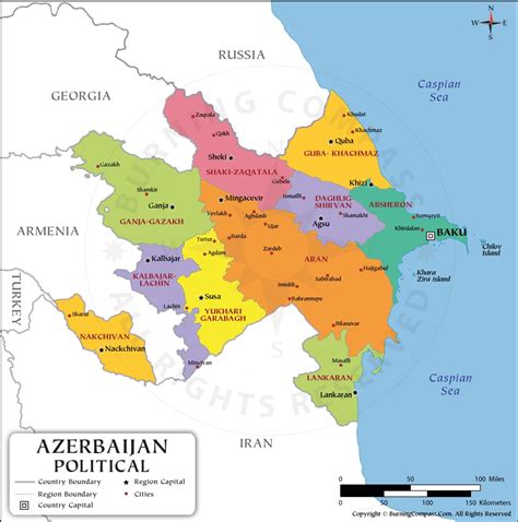 Azerbaijan Political Map, Azerbaijan Region Map