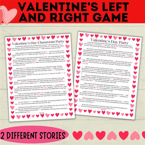 Valentine’s Day Left Right Story Game: Add Laughter to Love