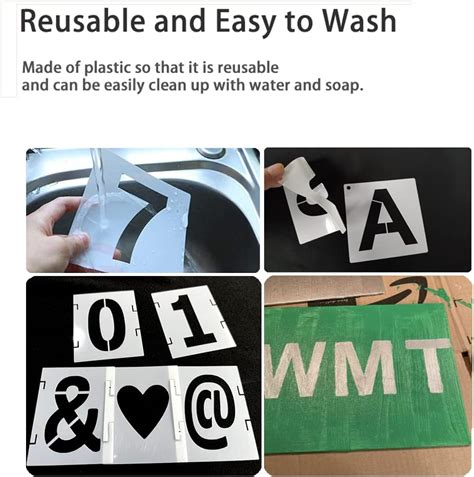 Buy 4 Inch Letter Stencils Symbol Numbers Craft Stencils, 42 Pcs ...