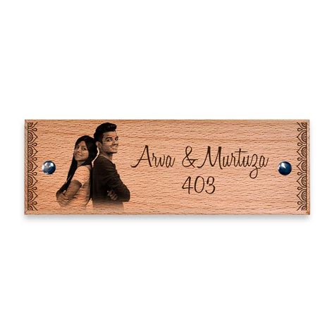 Wooden Name Plate with Photo - Water-resistant – Housenama