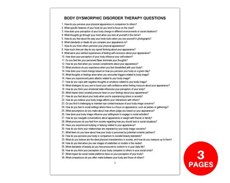 Body Dysmorphic Disorder Therapy Questions, Body Dysmorphia Questions, Body Image Therapy | Made ...
