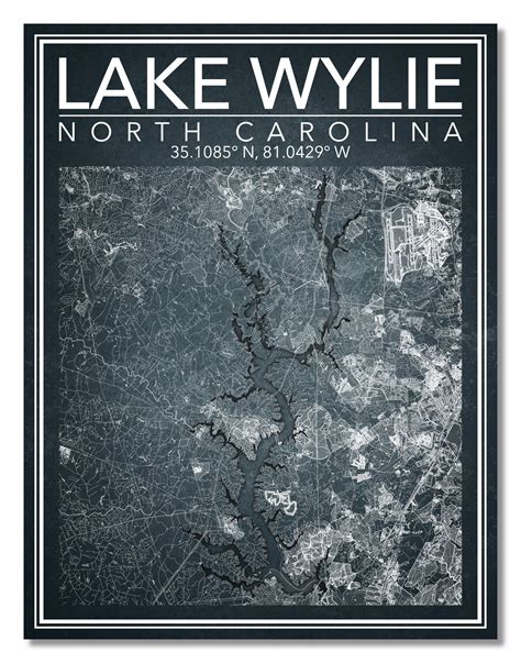 Wall Art Map Print of Lake Wylie, North Carolina!!! - Etsy