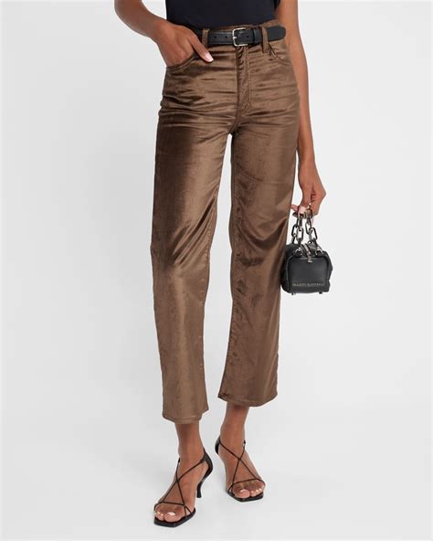 FRAME Le Sleek Straight Velvet Jeans | Neiman Marcus