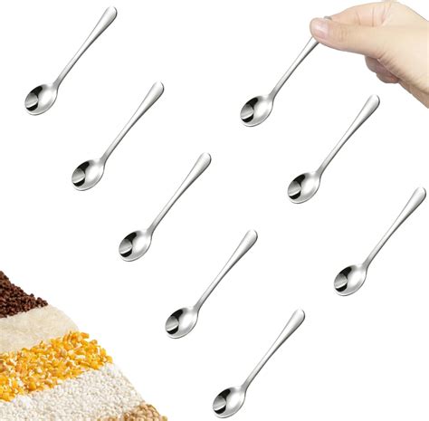 Amazon.com: 8 PCS 2.8" Tiny Stainless Steel Spoons for Spices Jars ...