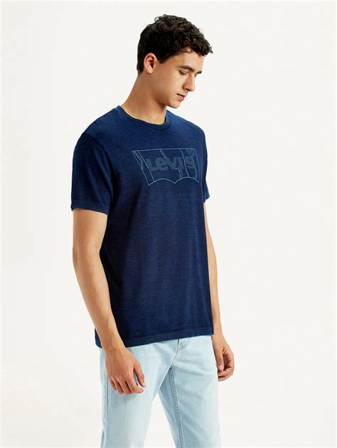 Men's Brand Logo Dark Blue Slim Fit Seamless T-shirt – Levis India Store