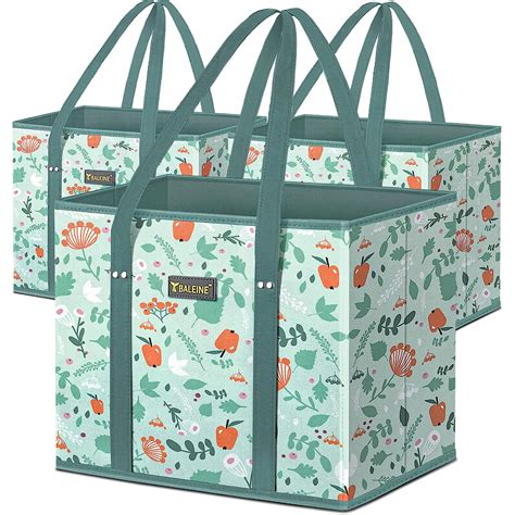 BALEINE 3Pk Reusable Grocery Bags, Foldable Shopping Bags for Groceries ...