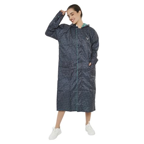VARSHA Rainwear Ladies Raincoat Reversible Double-Layered [Blue & Green ...