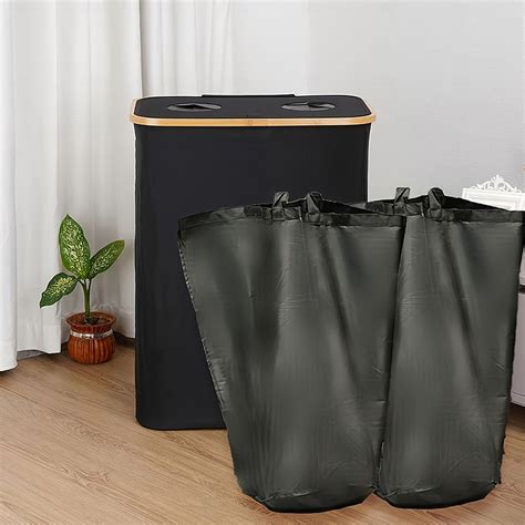Recycling Bin Double Hole Oxford Cloth , 140L Bamboo Frame Laundry ...
