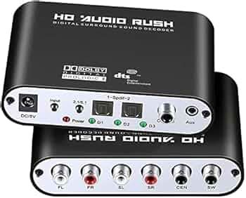 MICROWARE 5.1 CH audio decoder SPDIF Coaxial to RCA DTS AC3 Optical ...