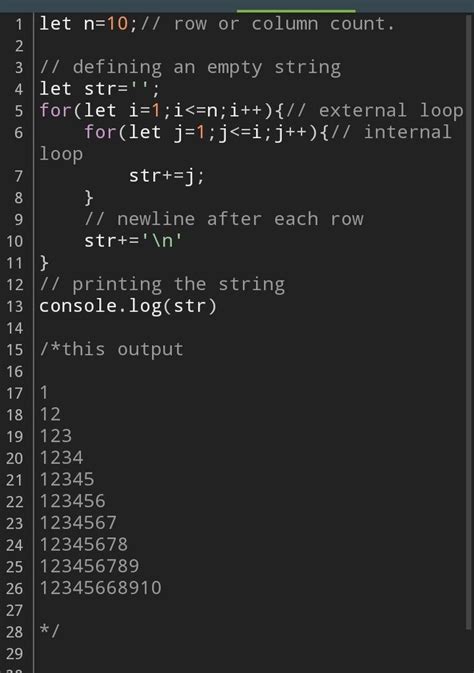 Image result for Left Angle Triangle Pattern in JavaScript