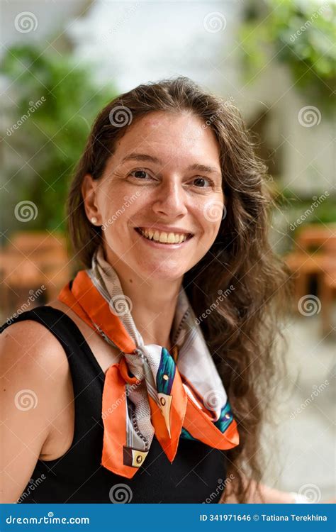 Selfie Portrait of 40 Years Old Slavic Woman Close Up without Make Up ...