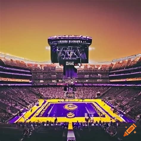 Los angeles lakers stadium futuristic design in year 3000 on Craiyon