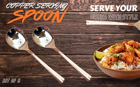 Buy Rustic Relics Stainless Steel And Copper Made Serving Spoon Set ...