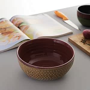 miah decor Stoneware Ergonomic Crafted Nestled Serving Bowls, Multi ...
