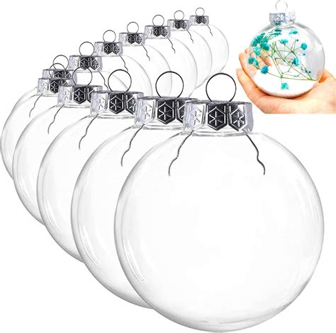 Amazon.com: 50 Pcs Christmas Plastic Ornaments Balls,Clear Refillable ...