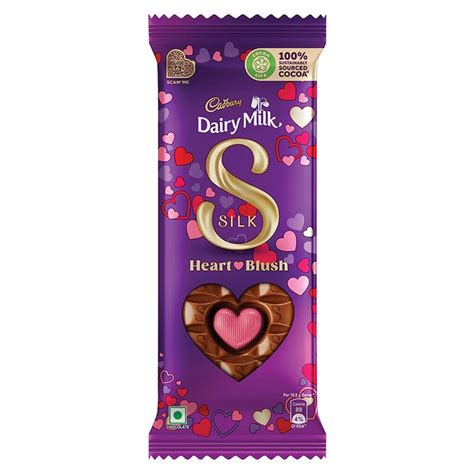 Cadbury Dairy Milk Silk Valentine Heart Blush Chocolate Bar, 150 g ...