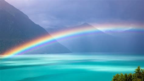 Photos Chine : arc-en-ciel au-dessus du lac Basum au Tibet — Chine ...
