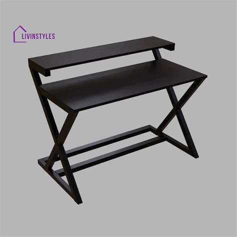 Austin Study Table in White Color with Upper Shelve | Computer Table ...